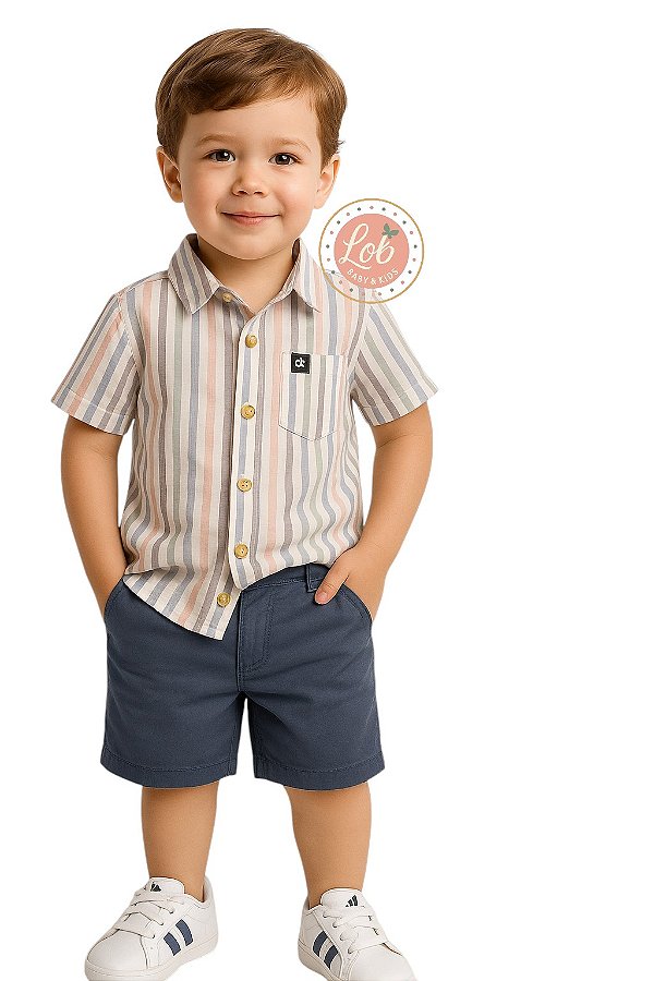 Conjunto Kids c/ Camisa Calvin Klein