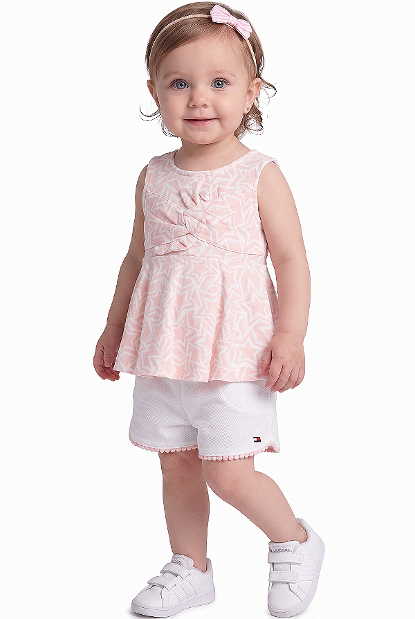 Conjunto Bebê Tommy Hilfiger – Batinha + Shorts Piquet