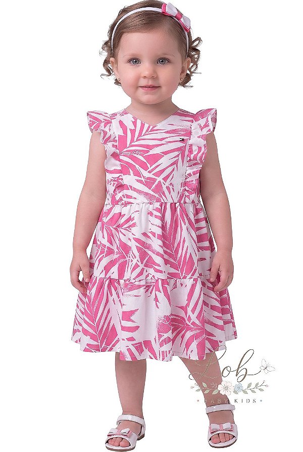 Vestido Bebê Tommy Hilfiger Estampa Tropical