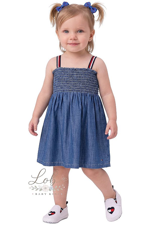 Vestido Bebê Tommy Hilfiger em Liocel com Lastex