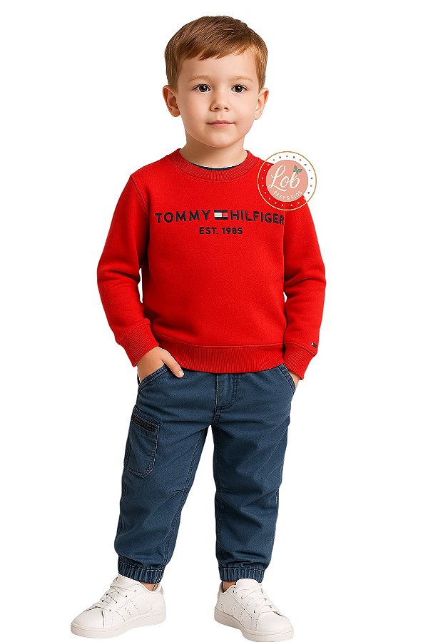 Moletom Clássico Infantil Tommy Hilfiger - Vermelho