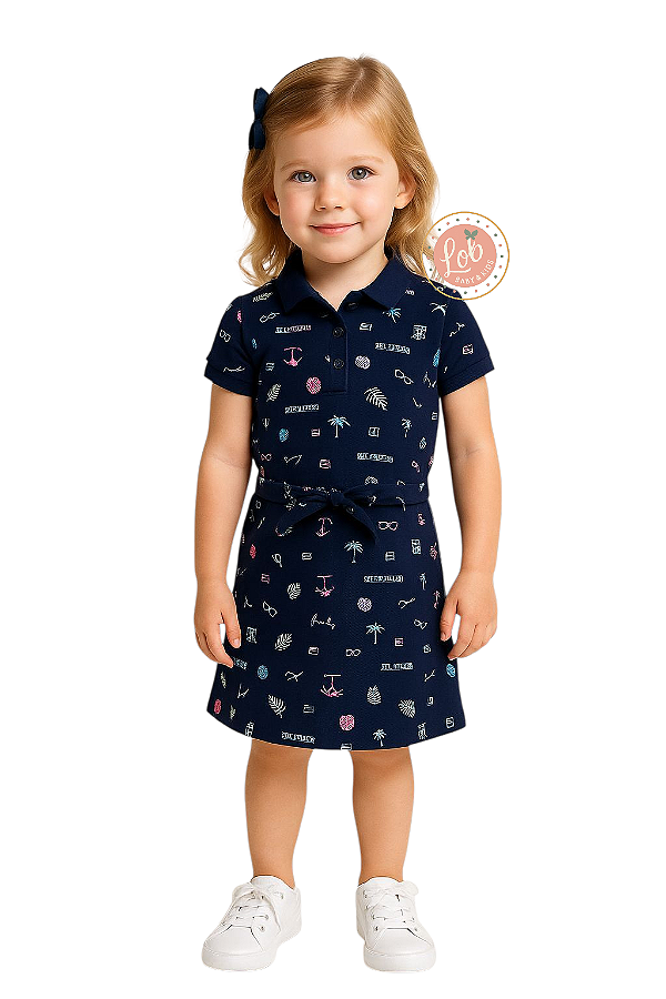 Vestido Kids Gola Polo Tommy Hilfiger
