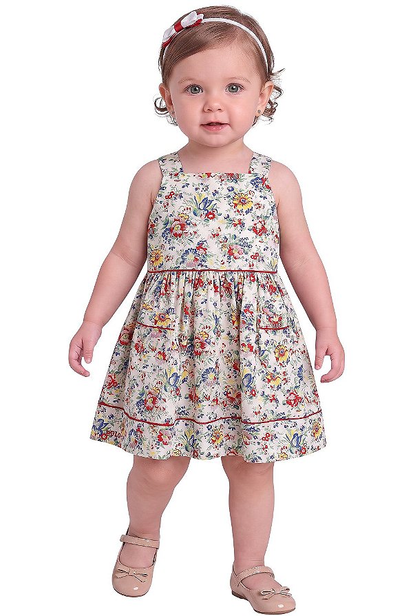 Vestido Bebê Ralph Lauren Floral