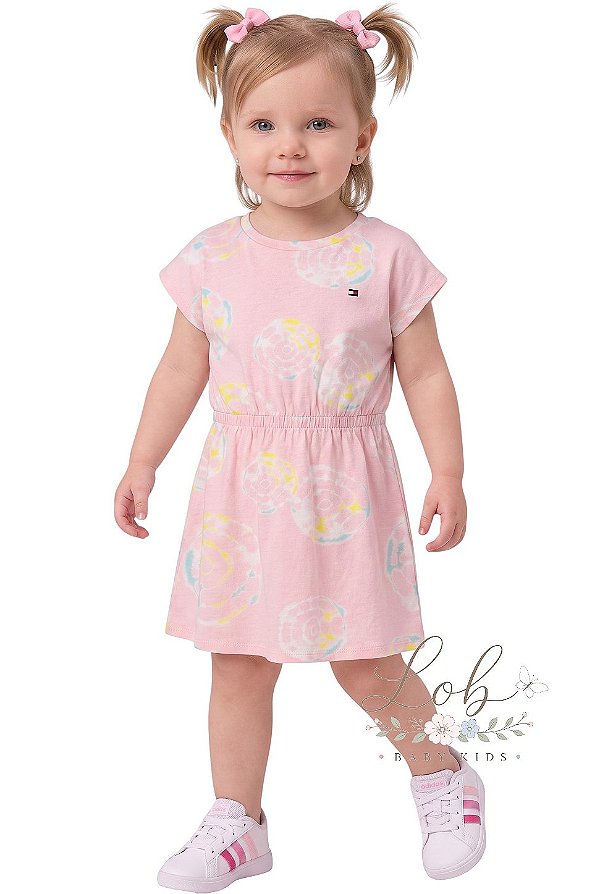 Vestido Bebê Tommy Hilfiger Tie-Dye Rosa