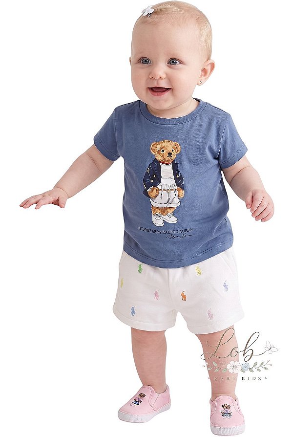 Camiseta Bebê Bear Polo Ralph Lauren