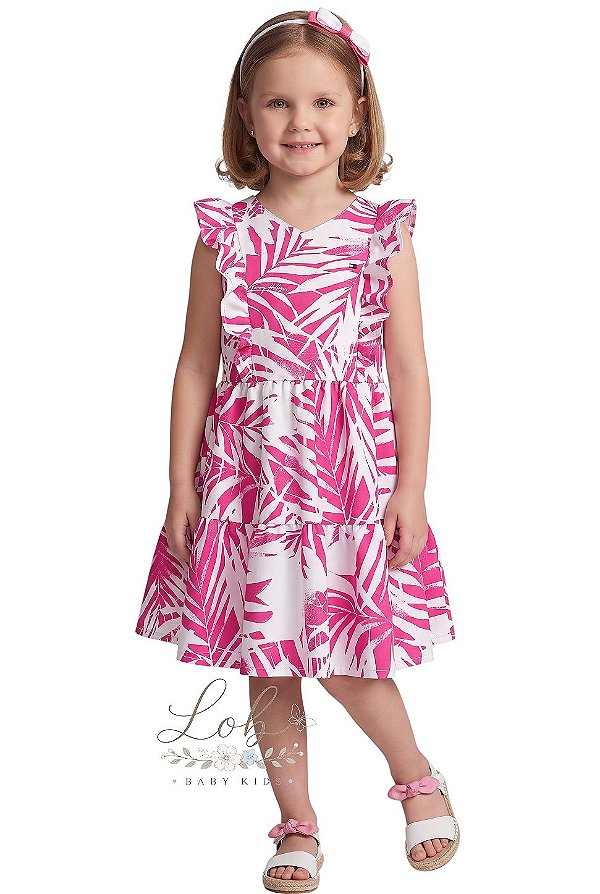 Vestido Infantil Tommy Hilfiger Estampa Tropical