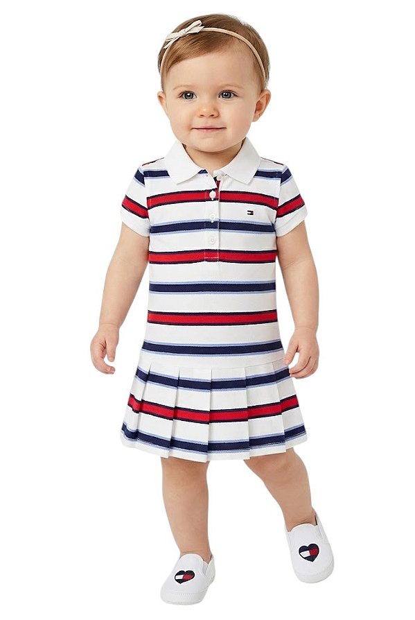 Vestido Polo Listrado Tommy Hilfiger Bebê