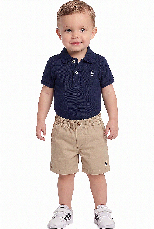 Bermuda Bebê Ralph Lauren Sarja Caqui
