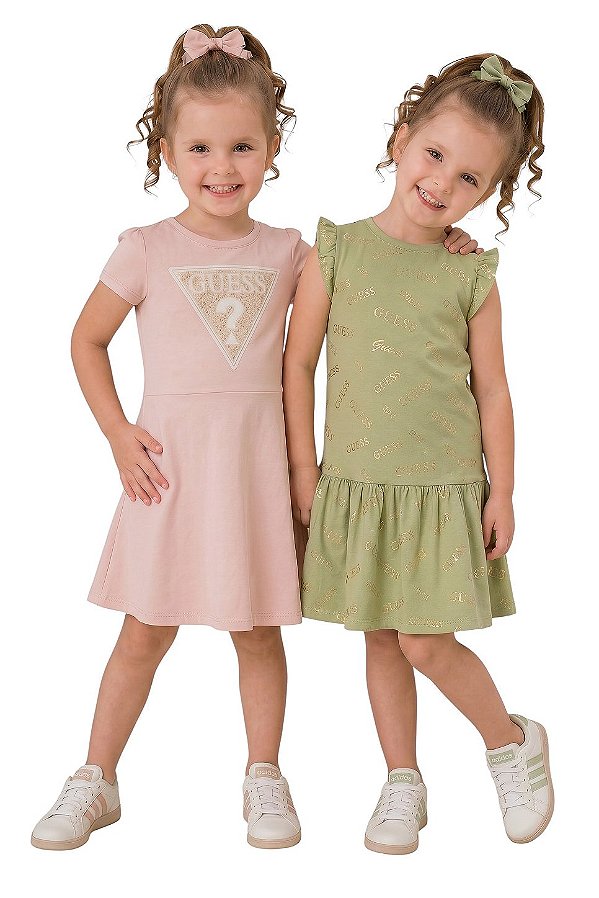 Kit 2 Vestidos Infantil em Malha Guess