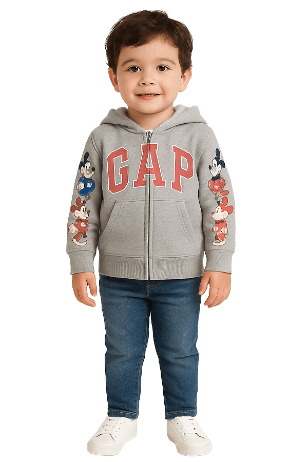 Casaco em Moletom Flanelado Mickey Gap