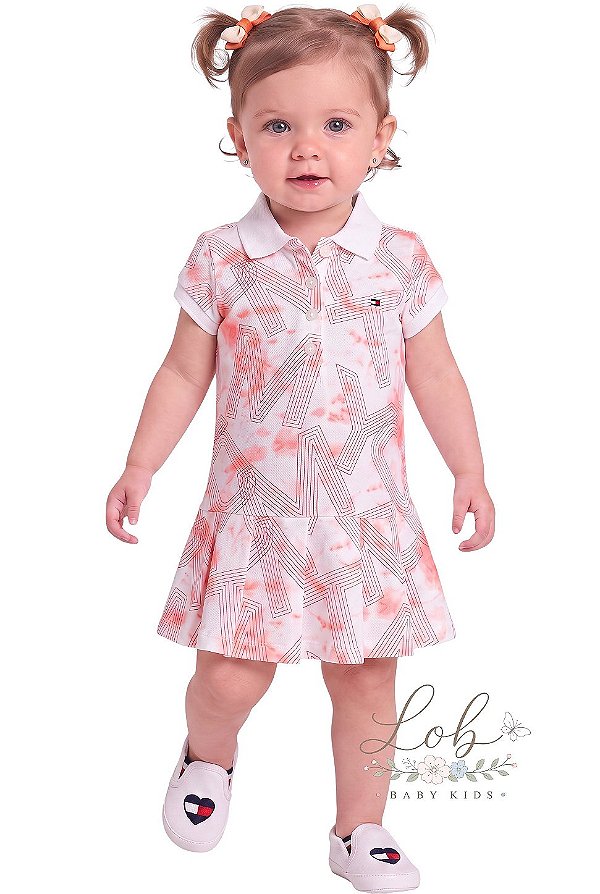 Vestido Baby Gola Polo Tommy Hilfiger
