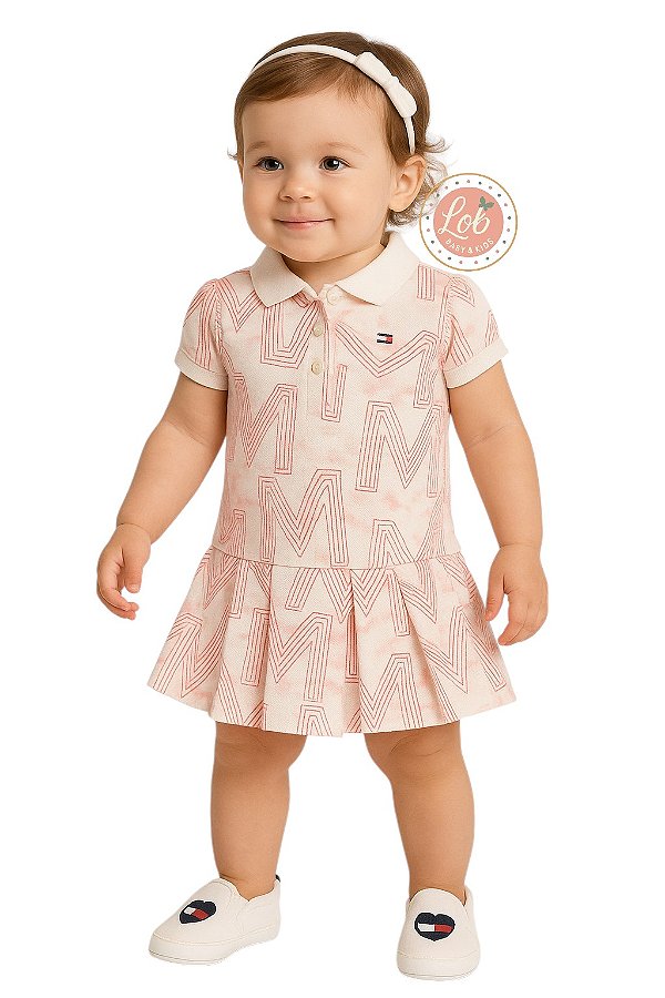 Vestido Baby Gola Polo Tommy Hilfiger