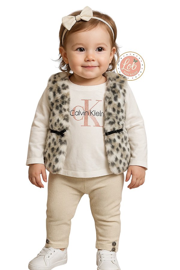 Conjunto Kids 3 Peças Colete Calvin Klein