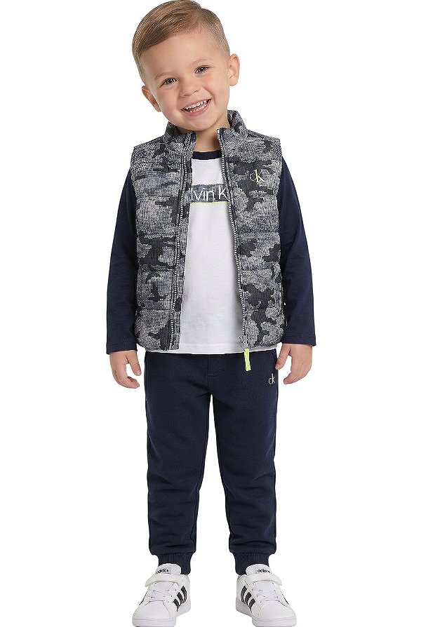 Conjunto Kids 3 Peças Colete Calvin Klein