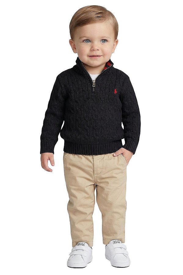 Sueter Bebê Quarter Ziper Polo Ralph Lauren