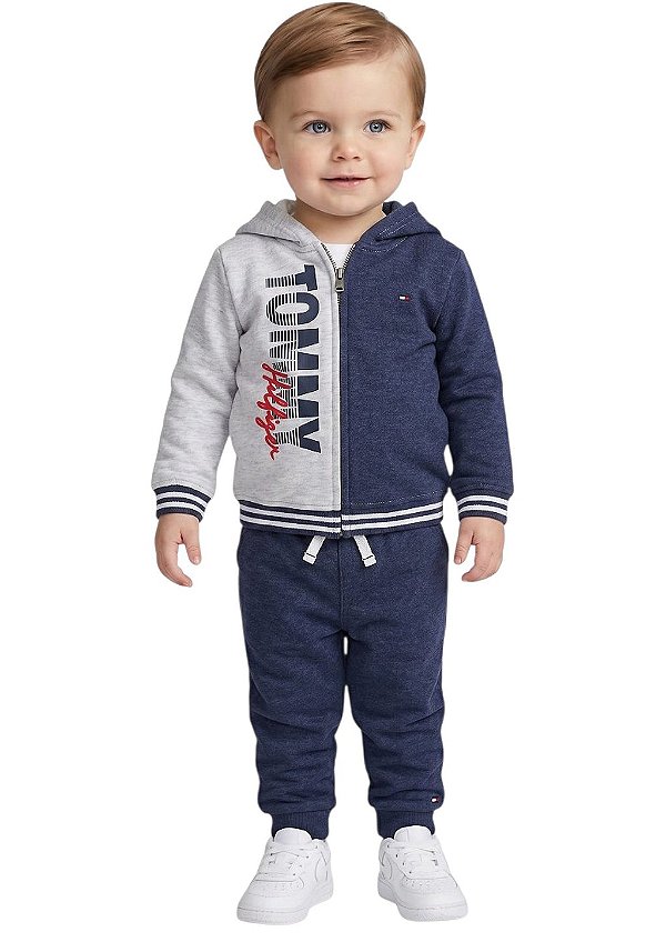 Conjunto Bebê Tommy Hilfiger Moletom com Fleece