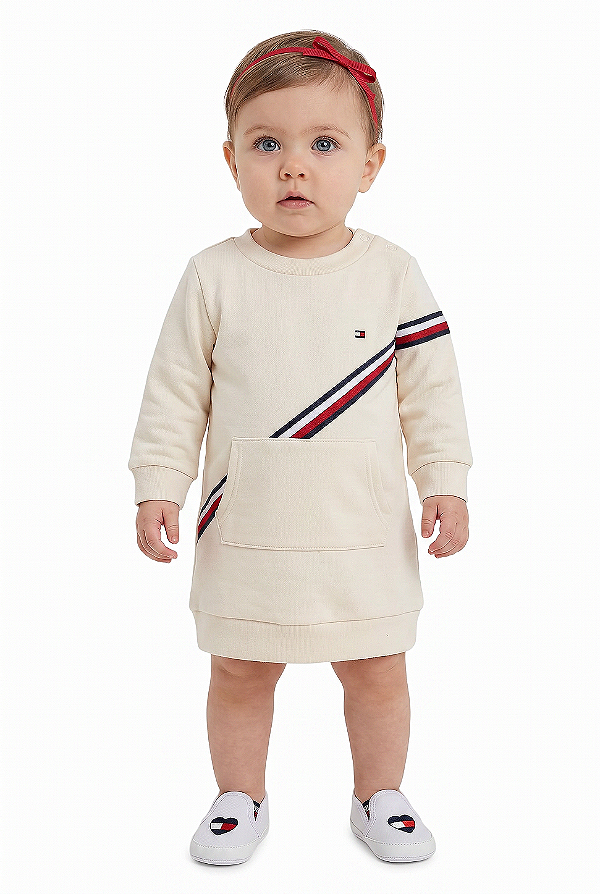 Vestido bebe em Moletom Tommy Hilfiger