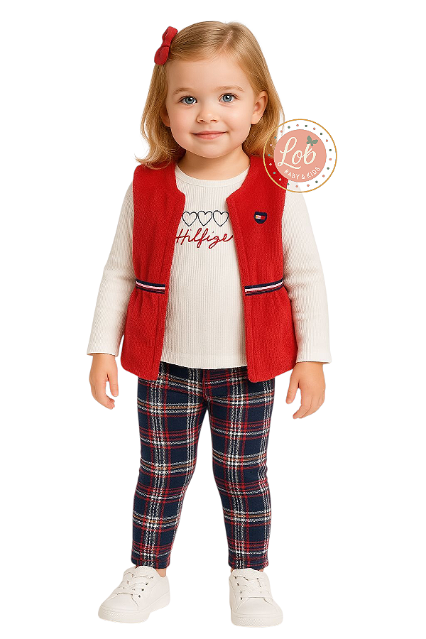 Conjunto Kids 3 Peças Colete Tommy Hilfiger