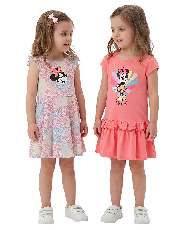Kit Vestido Minne malha Disney