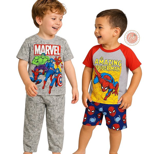 Kit pijama 4 Peças Spider Man  Disney