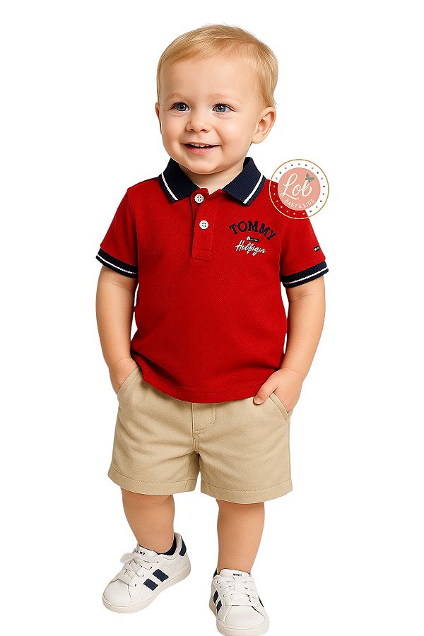 Conjunto Bebê Tommy Hilfiger - Polo vermelha