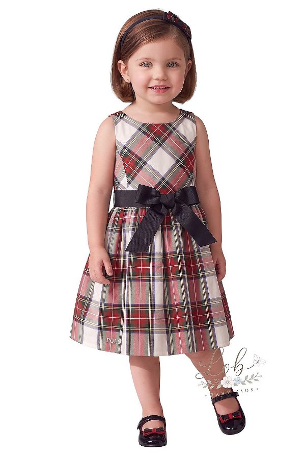 Vestido Infantil Polo Ralph Lauren Festa Xadrez