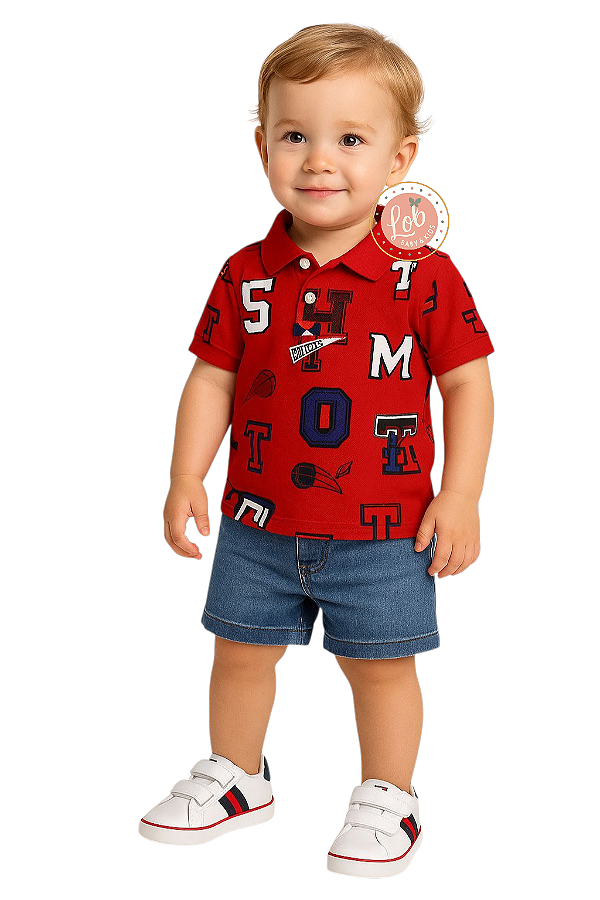 Camisa Gola Polo Bebê Tommy Hilfiger