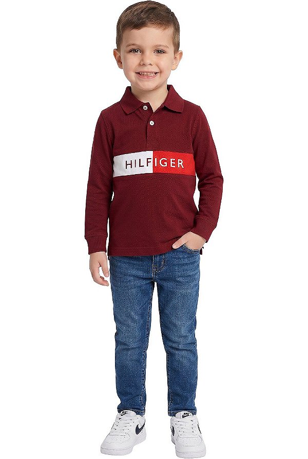 Camisa ML Gola Polo Kids Tommy Hilfiger
