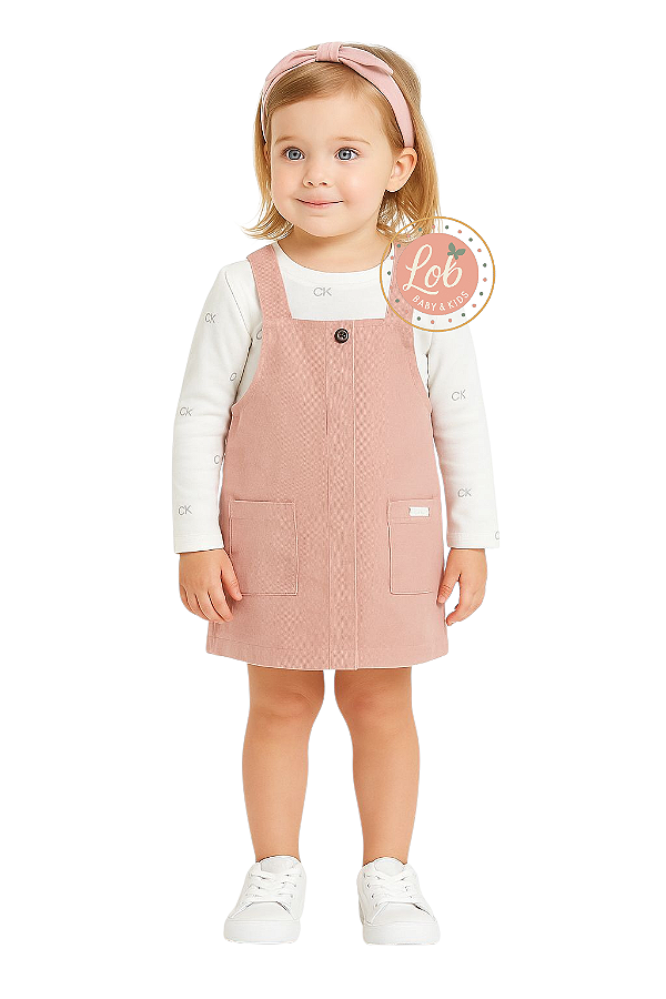 Salopete Kids com  Camiseta Calvin Klein