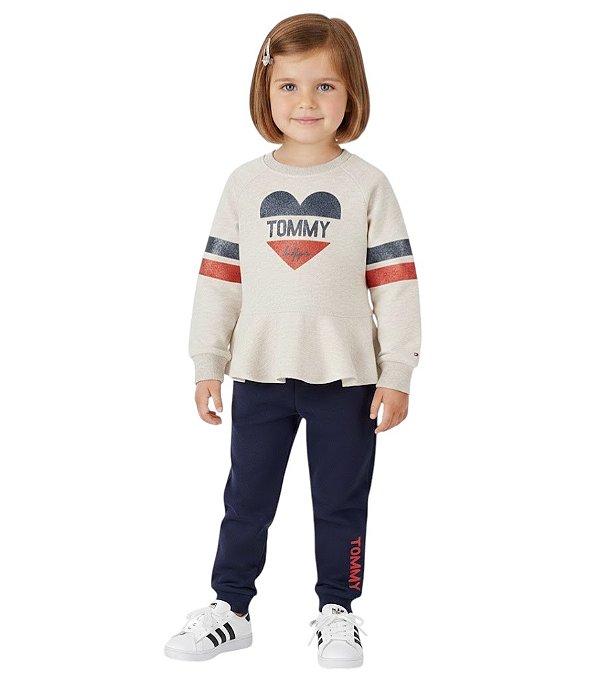 Conjunto Infantil em Moletom Tommy Hilfiger Peplum