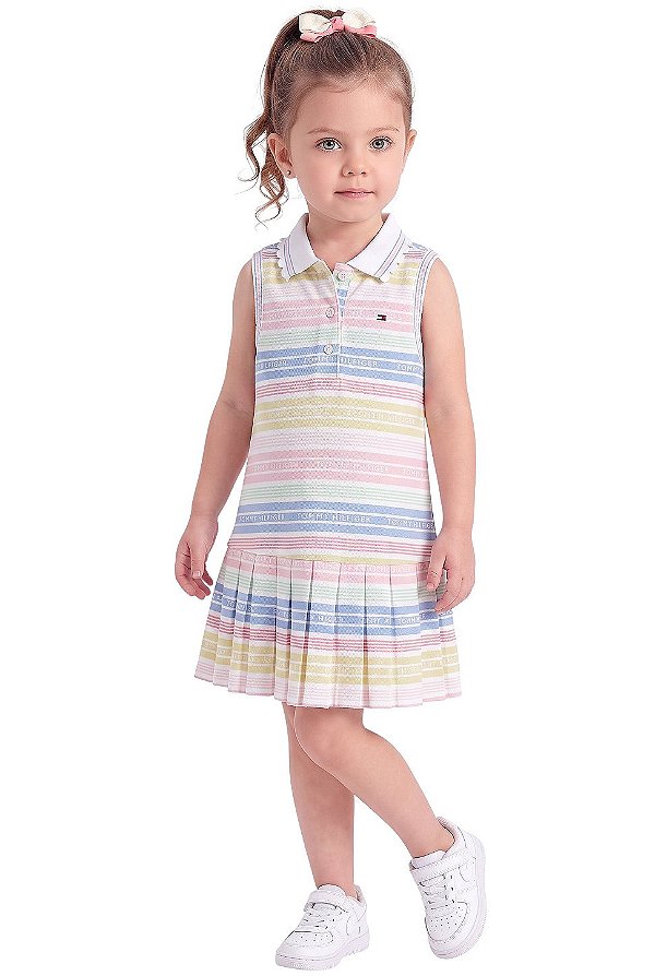Vestido Infantil Tommy Hilfiger Tenista Multicor