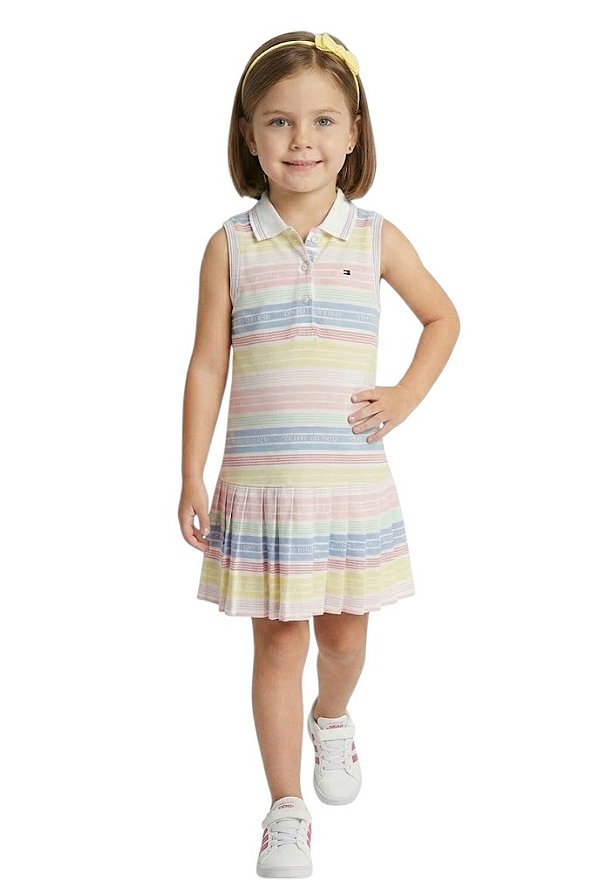 Vestido Infantil Tommy Hilfiger Tenista Multicor
