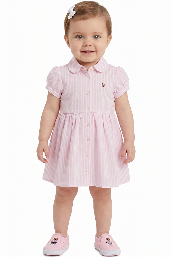 Vestido Listras Polo Ralph Lauren