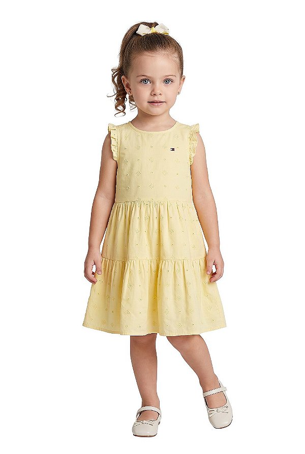 Vestido Tommy Hilfiger infantil Lese Amarelo