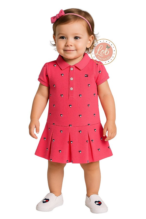 Vestido Baby Gola Polo Tommy Hilfiger