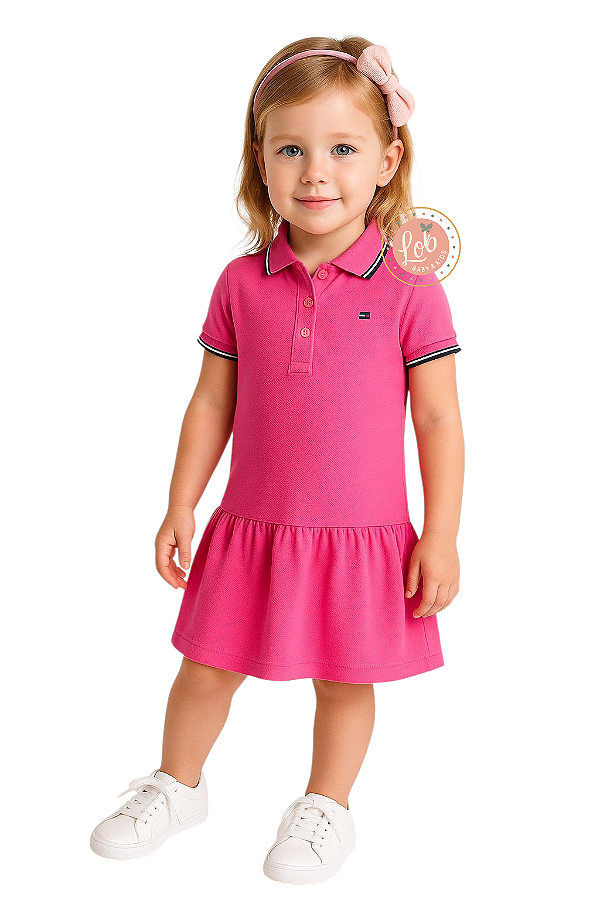 Vestido gola polo Tommy Hilfiger