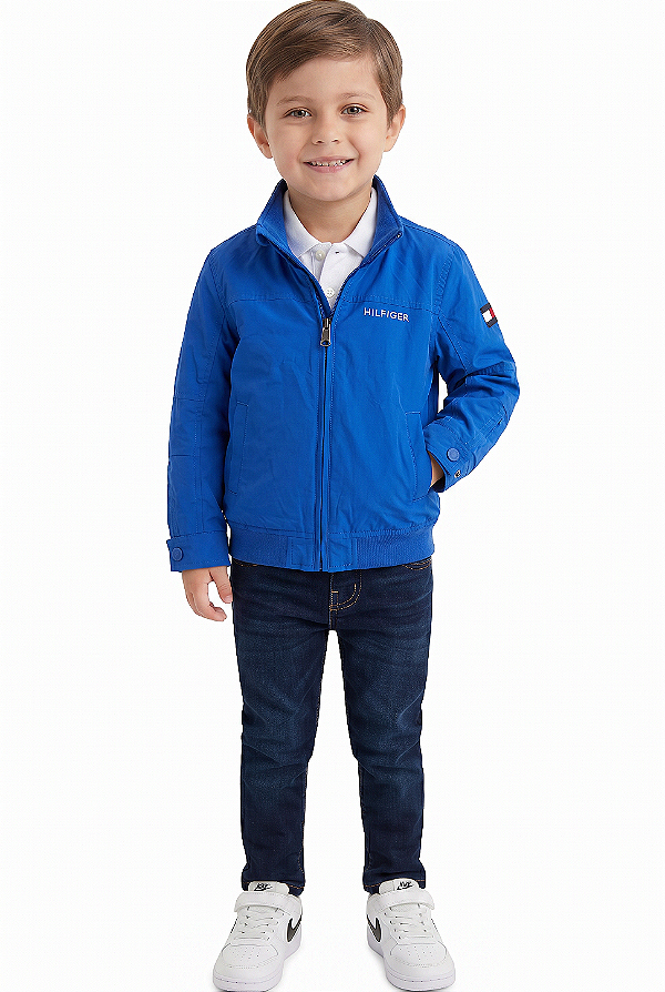 Jaqueta Infantil Impermeável Tommy Hilfiger Azul