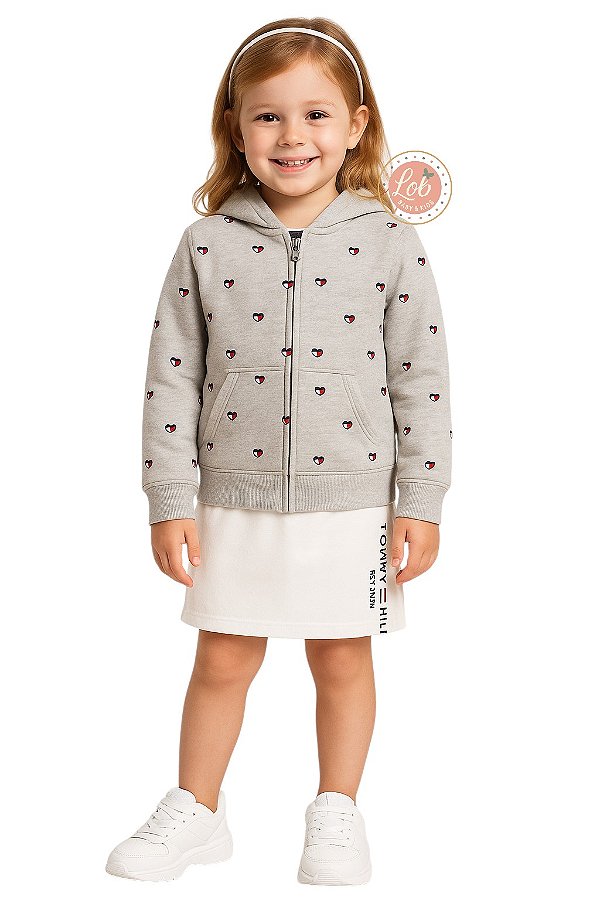 Moletom infantil Menina cinza Tommy Hilfiger