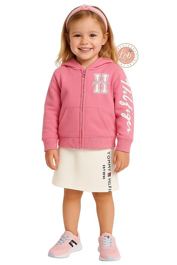 Moletom infantil Menina Rosa claro Tommy Hilfiger