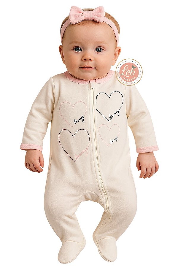 Macacão bebe  Coração Tommy Hilfiger