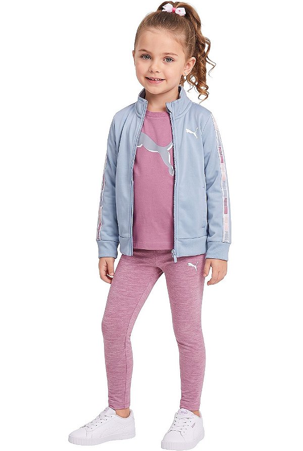 Conjunto Infantil Puma 3 Peças Casaco, Camiseta e Legging