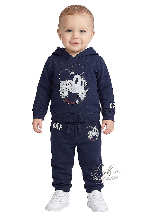 Conjunto Bebê Gap Disney Mickey Mouse Moletom com Fleece