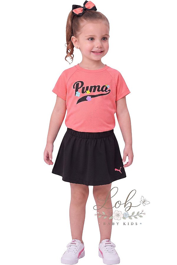 Conjunto Puma Infantil Camiseta + Saia