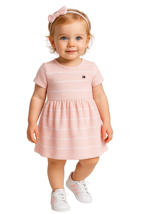 Vestido Bebe Tommy Hilfiger listrado
