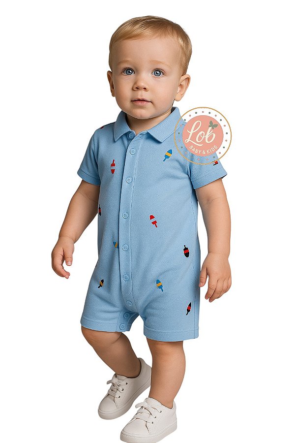 Romper Boias Nauticas Tommy Hilfiger Bebê