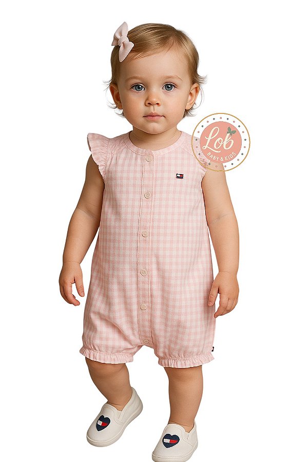 Romper vichy rosa | Tommy Hilfiger Baby