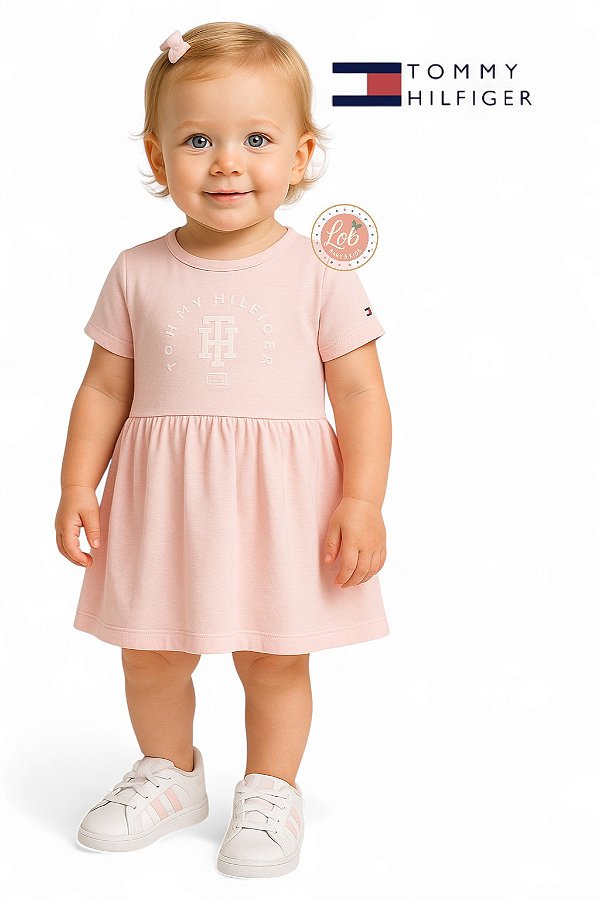 Vestido Tommy Hilfiger Bebê Rosa Bebê