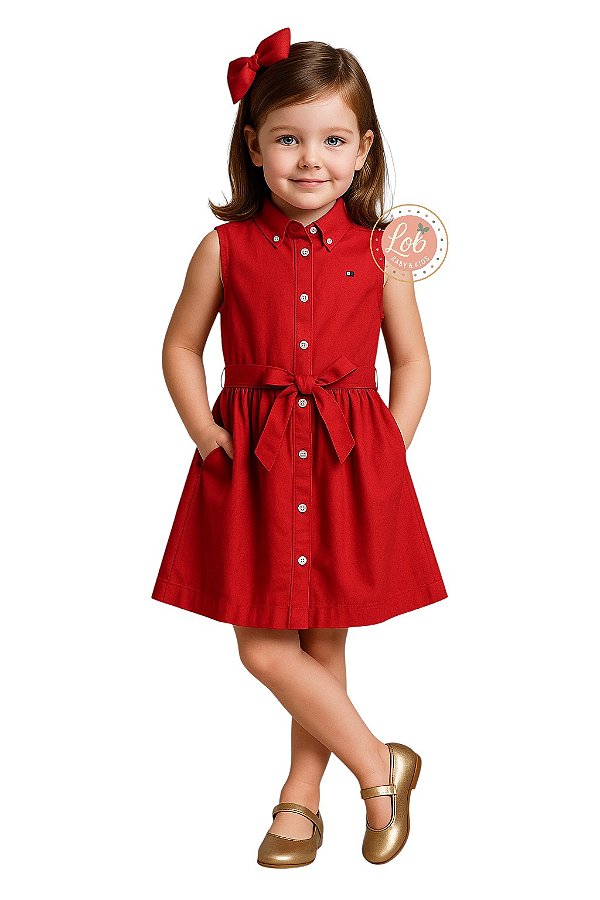 Vestido Infantil Tommy Hilfiger Vermelho