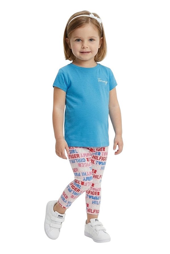 Conjunto Infantil Tommy Hilfiger camiseta e Legging Estampada