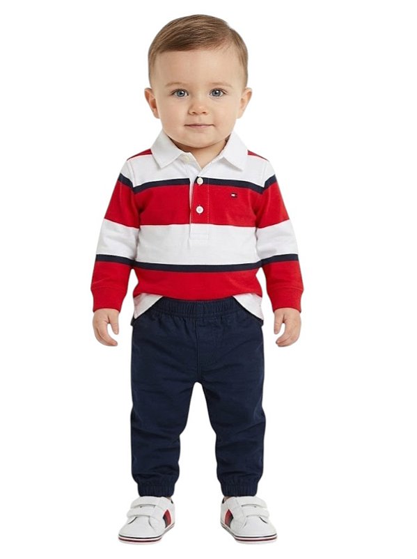 Conjunto Bebê Tommy Hilfiger – Camisa Polo e Calça Jogger